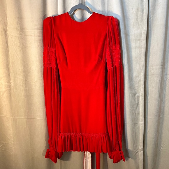 Vampire's Wife Red Velvet Mini-Dress - Picture 1 of 6